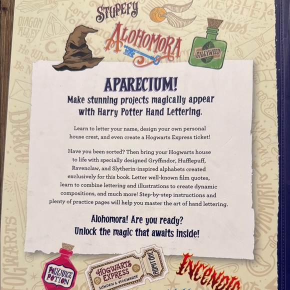 Warner Bros. Harry Potter Hand Lettering Book - Blue, Red, Yellow - Picture 3 of 3